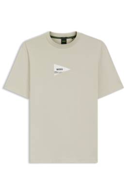 Boss Regular-fit photoprint T-shirt in stretch cotton herr – bild 4