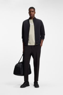 Regular-fit photoprint T-shirt in stretch cotton, Light Beige