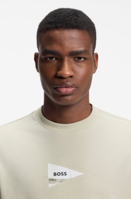 Boss Regular-fit photoprint T-shirt in stretch cotton herr – bild 2