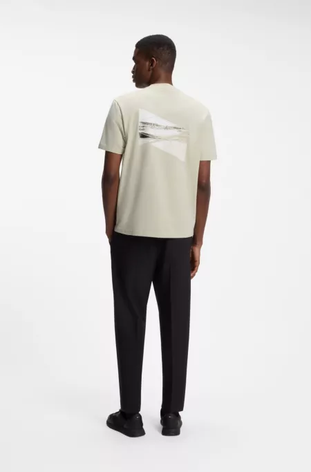 Regular-fit photoprint T-shirt in stretch cotton