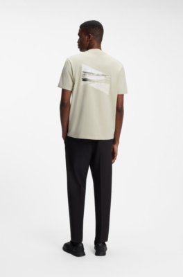 Regular-fit photoprint T-shirt in stretch cotton