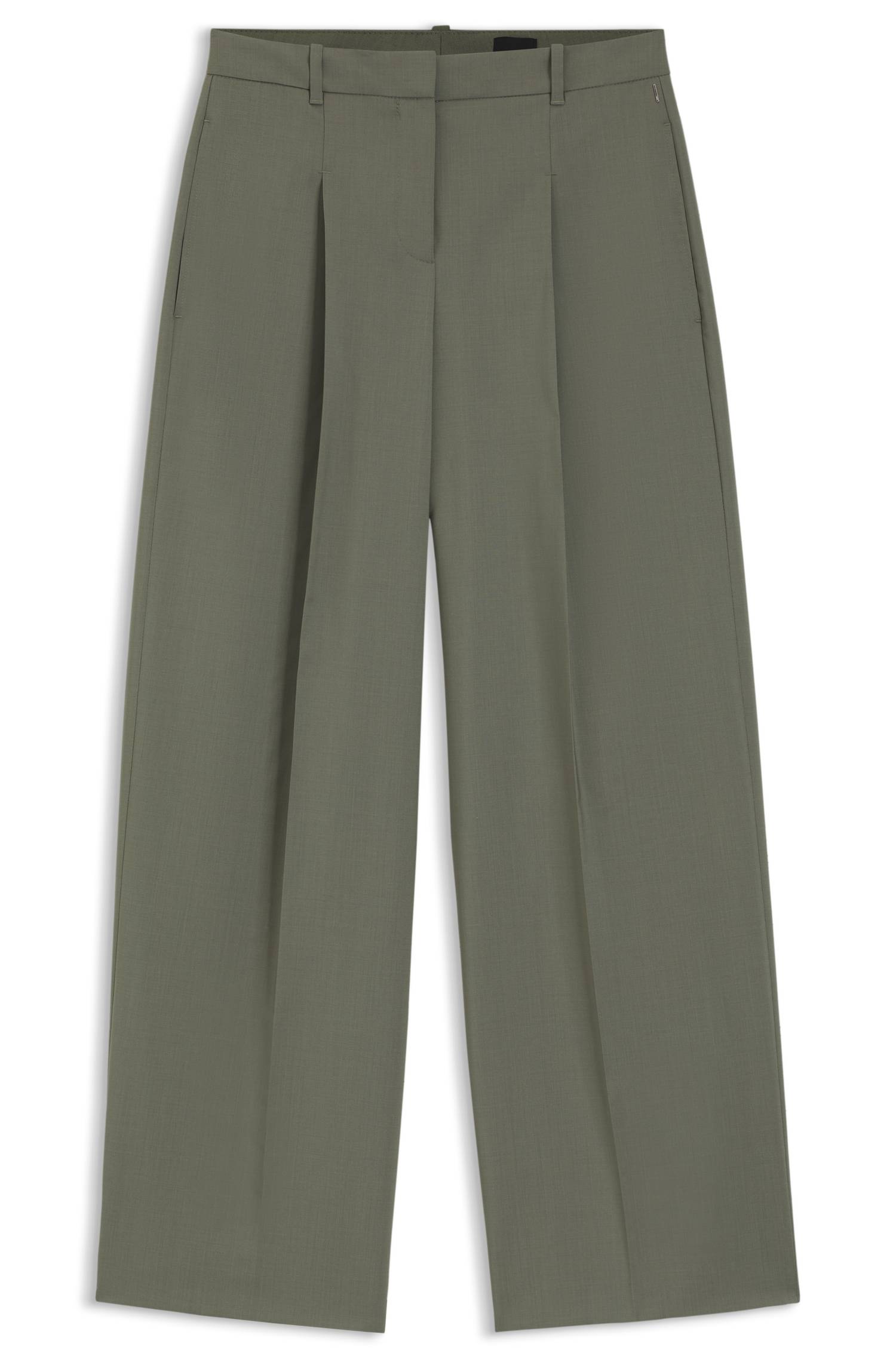 Boss Wide-leg trousers in Italian virgin wool byxor dam – bild 4