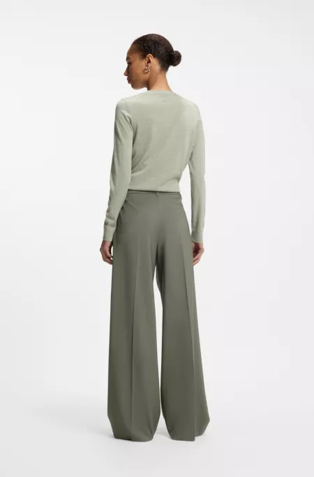 Wide-leg trousers in Italian virgin wool