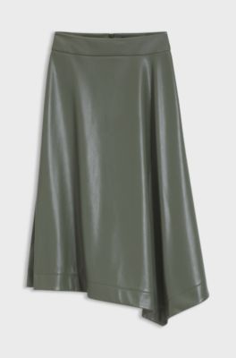 Faux-leather skirt, Dark Green
