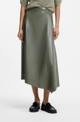 Faux-leather skirt, Dark Green