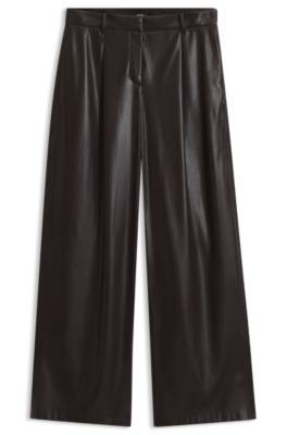 Boss Wide-leg trousers in faux leather skinnbyxor dam – bild 4
