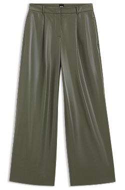 Broek met wijde pijpen van imitatieleer