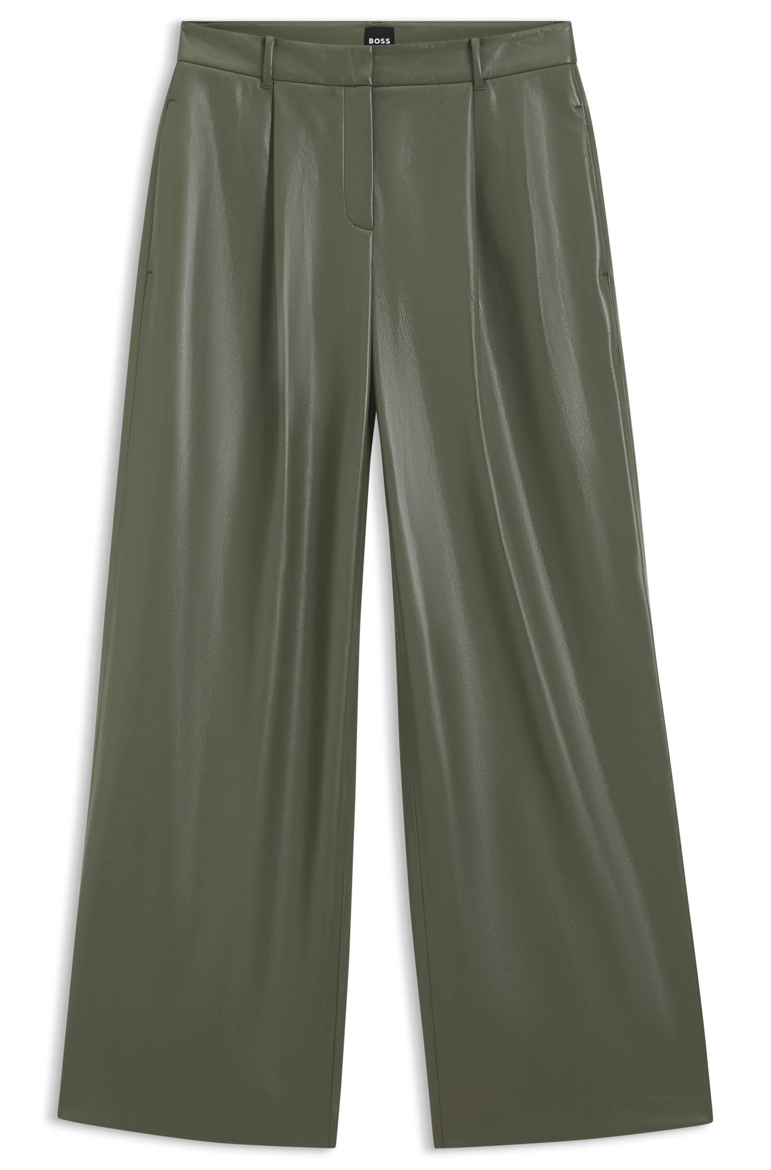 Boss Wide-leg trousers in faux leather byxor dam – bild 4
