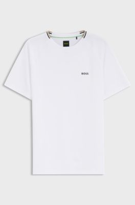Active moisture-wicking T-shirt with tennis-ball embossing, White