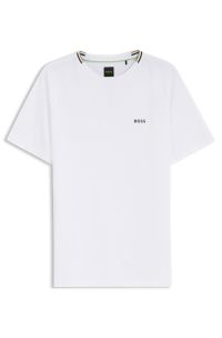 Active moisture-wicking T-shirt with tennis-ball embossing, White