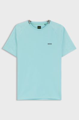 Active T-Shirt aus feuchtigkeitsableitendem Gewebe mit Tennisball-Pr&auml;gung, Hellblau