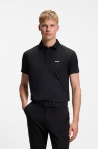 Active-polo met vochtafvoerende eigenschappen, Zwart
