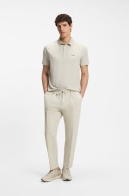 Active polo shirt with moisture management, Light Beige