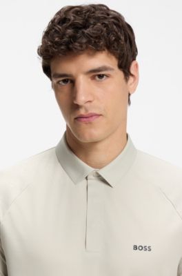 Active polo shirt with moisture management, Light Beige