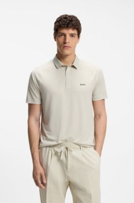 Active polo shirt with moisture management, Light Beige