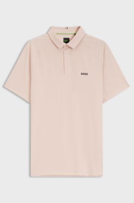 Active polo shirt with moisture management, Light Orange