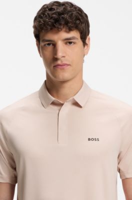 Active polo shirt with moisture management, Light Orange