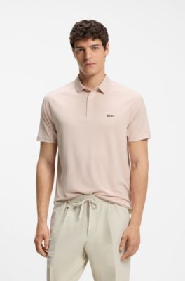 Active polo shirt with moisture management, Light Orange