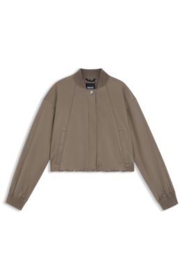 Wasserabweisende Jacke mit Satin-Finish, Braun