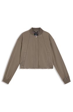 Water-repellent jacket with satin finish