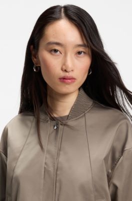 Water-repellent jacket with satin finish, Brown