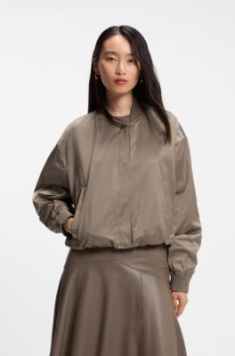 Water-repellent jacket with satin finish, Brown