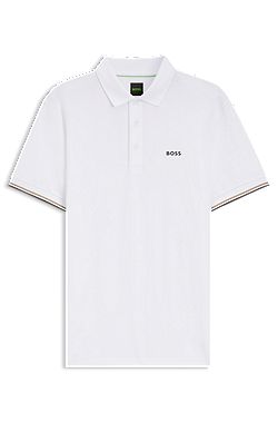 Active Slim-fit polo shirt with embossed tennis-ball pattern