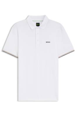 Active Slim-fit polo shirt with embossed tennis-ball pattern 1