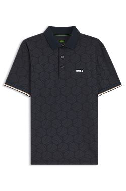 Active Slim-fit polo shirt with embossed tennis-ball pattern