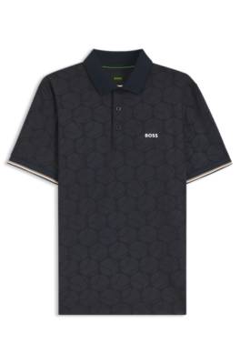 Active Slim-fit polo shirt with embossed tennis-ball pattern 1