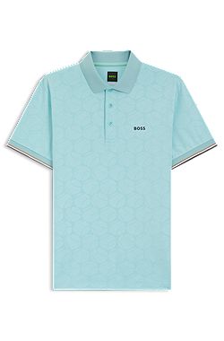 Active Slim-fit polo shirt with embossed tennis-ball pattern