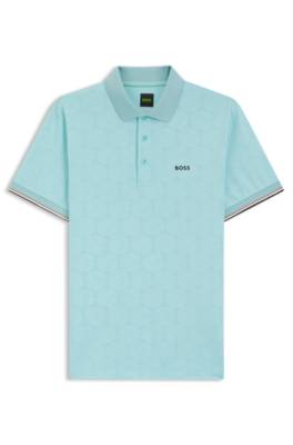 Active Slim-fit polo shirt with embossed tennis-ball pattern 1