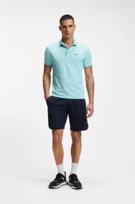 Boss Active Slim-fit polo shirt with embossed tennis-ball pattern pikéer herr – bild 2