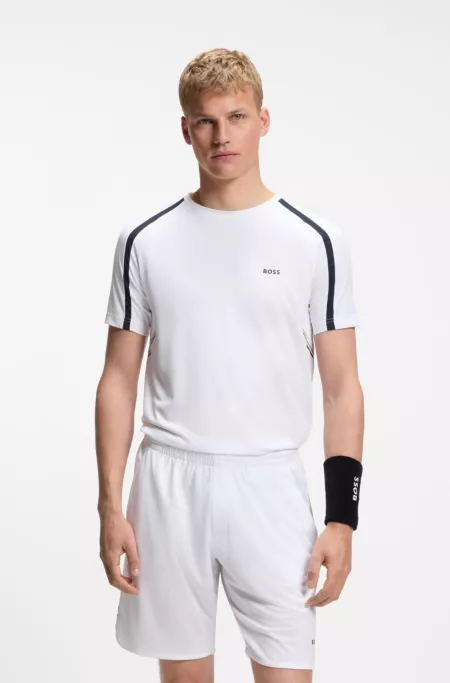 Active Slim-Fit T-Shirt aus Stretch-Gewebe mit kontrastfarbenen Akzenten