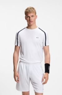 Active Slim-fit T-shirt in stretch fabric with contrast inserts, White