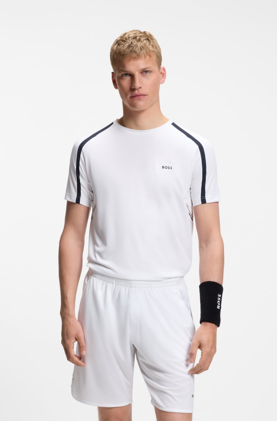 Active Slim-fit T-shirt in stretch fabric with contrast inserts