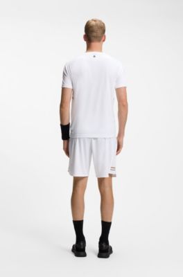 Active Slim-fit T-shirt in stretch fabric with contrast inserts, White