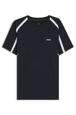 Active Slim-fit T-shirt in stretch fabric with contrast inserts, Dark Blue