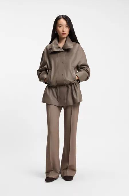 Veste Style parka en cuir
