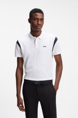 Paddy polo shirt in stretch cotton, White