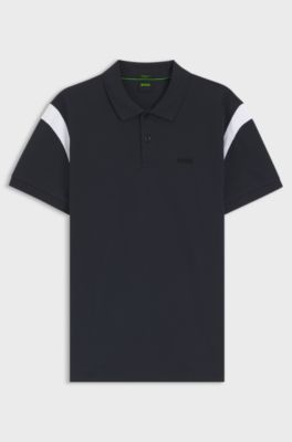 Paddy polo shirt in stretch cotton, Dark Blue