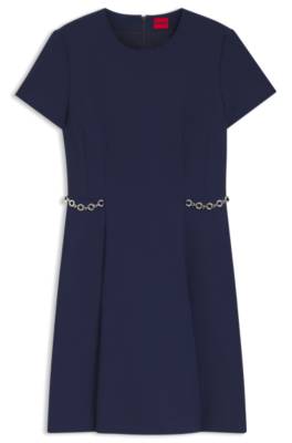 Flared dress with chain trims 1