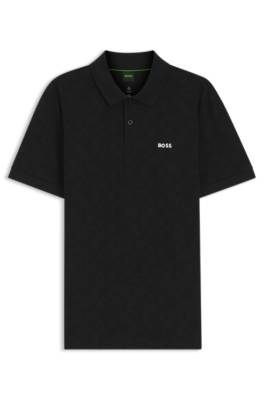 Boss Cotton-piqué polo shirt with all-over print pikéer herr – bild 4