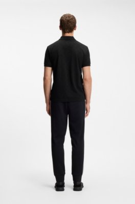 Boss Cotton-piqué polo shirt with all-over print pikéer herr – bild 3