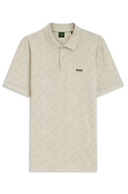 Cotton-piqué polo shirt with all-over print 4