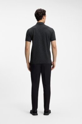 Cotton-piqué polo shirt with all-over print 3
