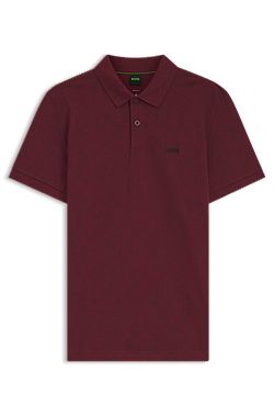 Cotton-piqué polo shirt with all-over print