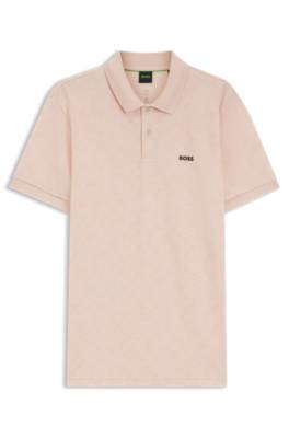Boss Cotton-piqué polo shirt with all-over print pikéer herr – bild 4