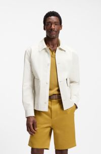 Veste Relaxed en coton et en lin, Blanc