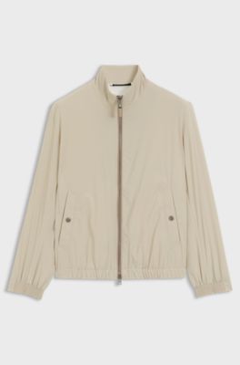 Water-repellent zipped jacket with two-way stretch, Light Beige